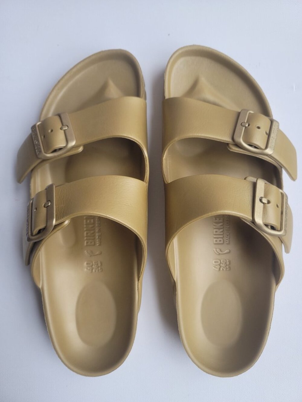 Birkenstock EVA Arizona Essentials Glamour Gold Sandals Size Ladies 9/40 Narrow